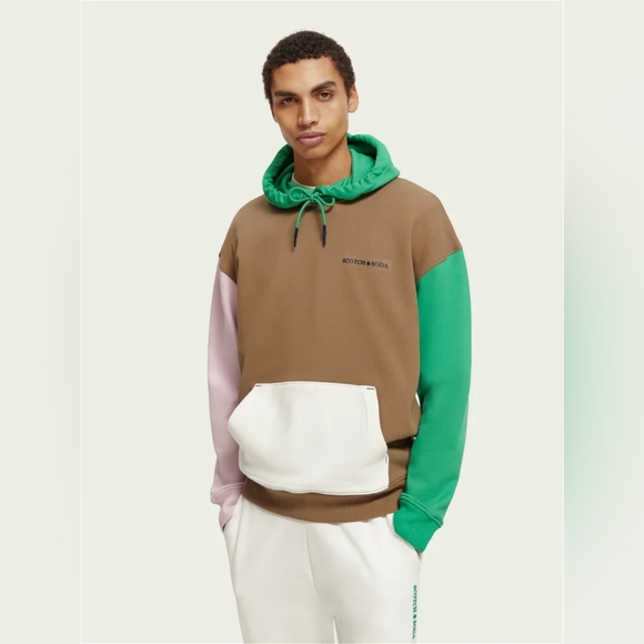 SCOTCH & SODA Unisex Colour-Block Hoodie - Picture 4 of 13